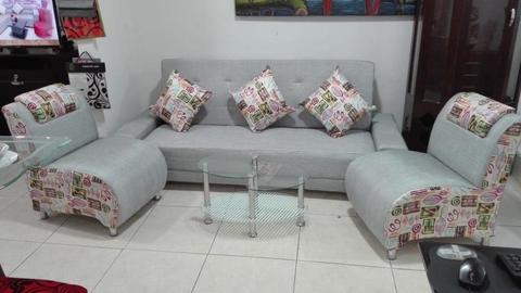 ??PROMOCION LLEVA HERMOSA SALA EL SOFA ES SOFA CAMA VIENE CON LOS COJINES LA MESA Y LOS DOS PUFF