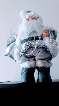 PAPA NOEL MUSICAL EN COLOR PLATA