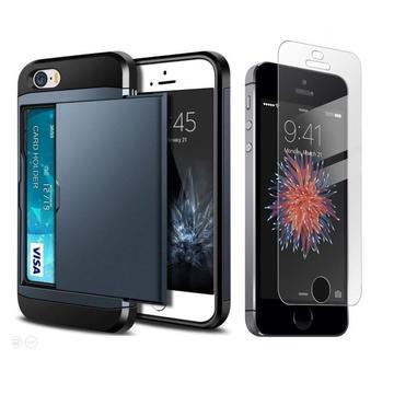Carcasa Porta Tarjetas iPhone 5 - 5s - Se Vidrio Templado