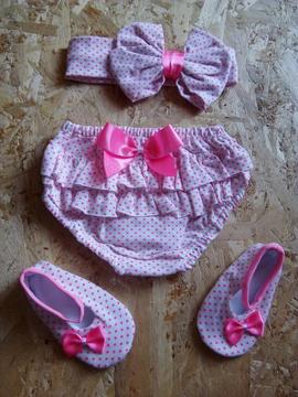 Panty Boleros con Zapatos Y Diadema Bebe