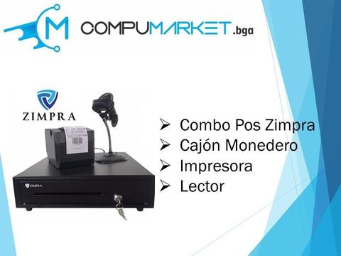 Combo Pos Zimpra cajon monedero impresora 80mm lector con base nuevo y facturado