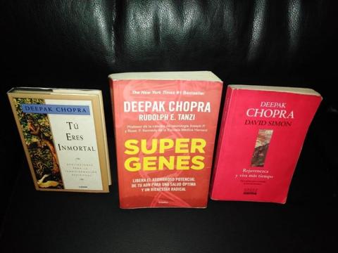 3 Libros de Deepak Chopra encuadernacion de lujo