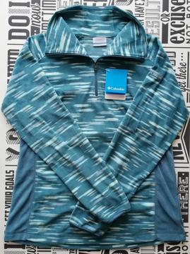 Buzo Columbia Azul con tramas talla L para Mujer