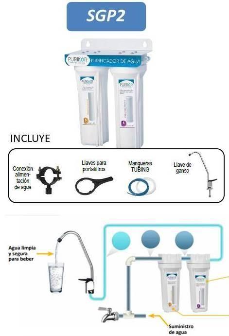 Sistema Purificador De Agua 2 Etapa. Filtro De Agua Basico