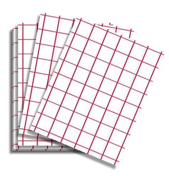 Papel transfer camisetas claras cuadricula roja x100 hojas tamaño carta