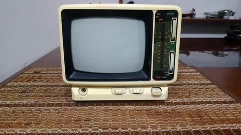 Televisor portatil Blanco y negro con radio AM y FM SILVER antiguo