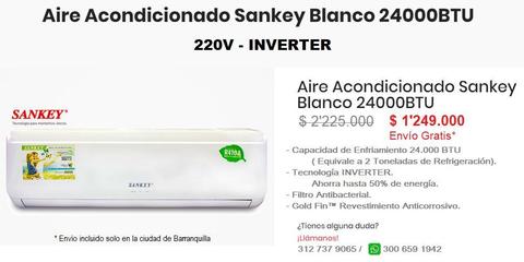 AIRE ACONDICIONADO SPLIT SANKEY INVERTER - POCO USO