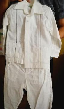 traje de bautizo tipo guayabera niño 1 año