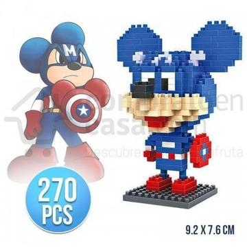 Mickey Mouse Cap. America Bloques Armables Tipo Lego Juguete Didáctico 3D RF 8163