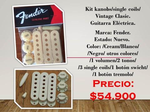 Pickups Cover Knobs Perillas Fender Crema O Blanco