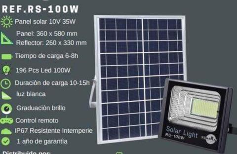 Reflector 100w12v con Panel Solar