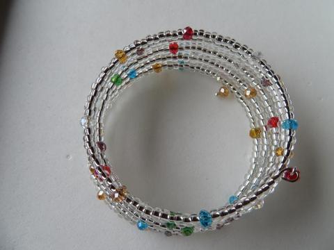 Pulsera en Chaquira Y Murano de Colores