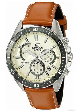 Casio Edifice pulso cuero cafe modelo EFR-552L-7AVCF