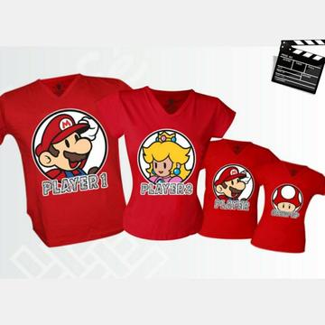 Camisetas para la familia Mario Bros