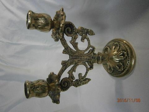 Candelabro de 2 velas macizo en bronce