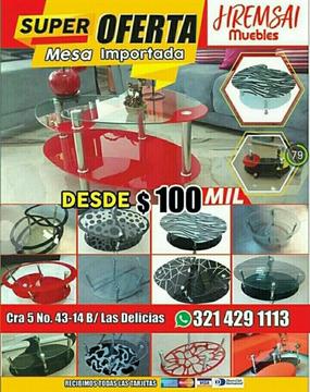 Mesa de Centro Vidrio, Domicilio Gratis