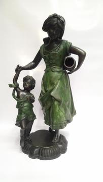 Escultura Antigua Mujer Niño France 1830