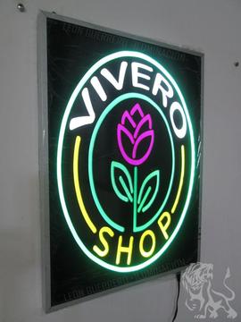 VIVERO SHOP - NATURISTA - PLANTAS - FLORES aviso letrero LED 40X30CM