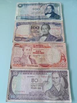 Billetes de 100 Pesos Colombianos