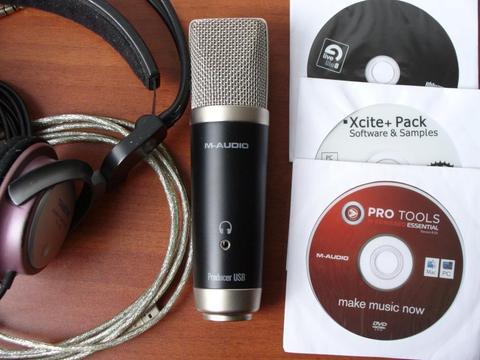 MAudio Procude Combo micrófono USB condensador audífonos y software SuperREMATE