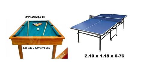 venta combo mesa pool y ping pong medianas