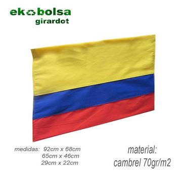 bandera colombia 100% ecologica en cambrel 70gr/m2