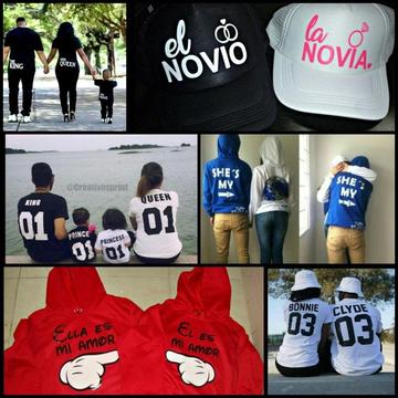 busos, camisetas, gorras y mucho mas, para parejas y familia tenemos muchos diseños