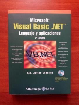 Libro Visual Basic.Net Lenguaje y Aplicaciones Mas CD, Editorial Alfaomega, Sin Marcas Excelente Estado