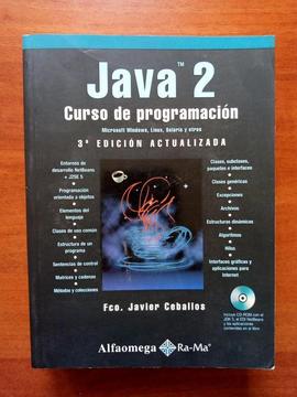 Libro Java 2 Curso de Programación Mas CD, Editorial Alfaomega, Sin Marcas Excelente Estado