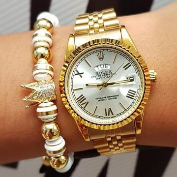 Reloj Marca Rolex Dorado para Dama