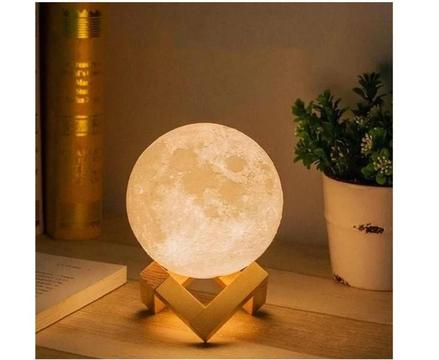 Lámpara 3d Luna Decorativa Con Base Incluida