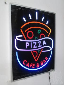 PIZZA CAFE Y BAR - Aviso Letrero LED