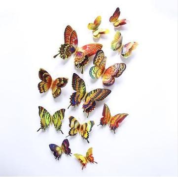 Mariposas 3D decorativas: pared de la sala, habitación, jardín, nevera