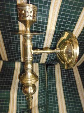 Candelero solo uno en bronce de 40cm antiguo. 3122802858