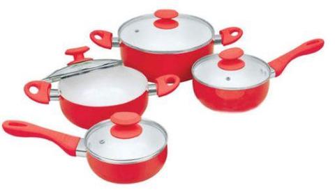 Batería de Cocina Ceramic Chef Pan 8 piezas rojo nuevo 3138152836