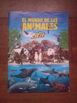 Álbum El Mundo De Los Animales De Jet Con 97 Láminas Pegadas
