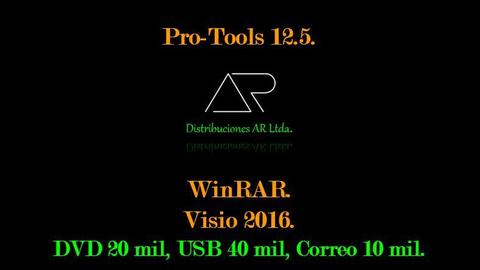 Winrar , Visio 2016, pro tools 12_5, envió gratis