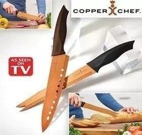 Set Cuchillos Profesionales Acero Inoxidable Copper Chef Tv