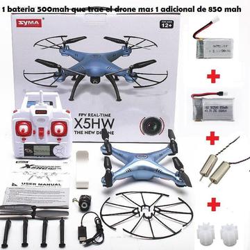 Drone SYMA X5HW1 Cámara WIFI FPV Vídeo Foto control altura 2 Batt 2 motor 2 piñon, Somos RC EXTREMO