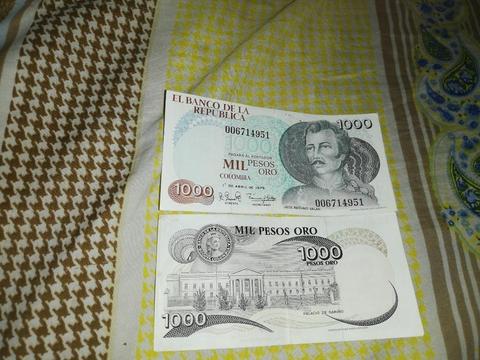 Billete Mil Pesos Oro Und/2 500 Pesos Or