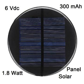 Mini Panel Solar Redondo Epoxi De Silicio Policristalino 6v