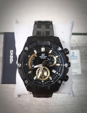 Reloj Casio Edifice Efr559 Pavonado Negro Dorado Especial