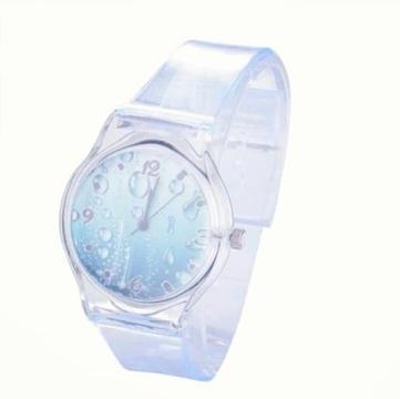 Reloj Fashion Transparente Con Gotas Cristalinas con envio gratuito