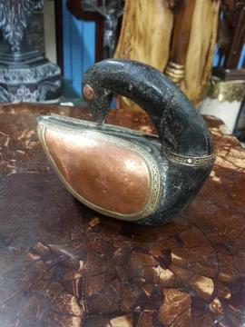 Cisne Antiguo Hindu Madera Bronce Y Cobre