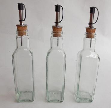 3 botellas de corcho tapón dispensador de aceite de oliva