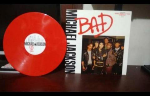 Michael Jackson Lp Rojo Sencillo Bad 12'' Edición Limitada