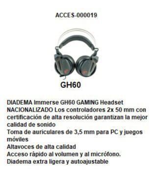 Diadema immerse GH60 gaming MSI