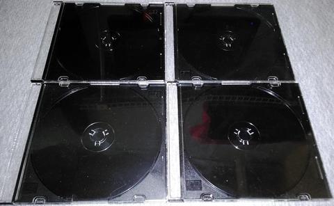 Cajas para CD DVD y BLUERAY Digitray Acrílicas usadas, tipo Cristal con espacio para folleto. 400 Pesos por unidad