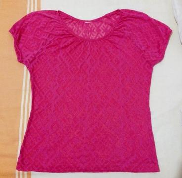 Blusa Fucsia Talla M, Traslucida, Segund