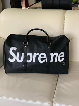 maleta viajera supreme lv louis vuitton roja negra alta calidad